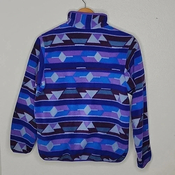 Patagonia Synchilla Guatemalan Tango Blue Purple Aztec Snap-T Pullover Small - Picture 3 of 9